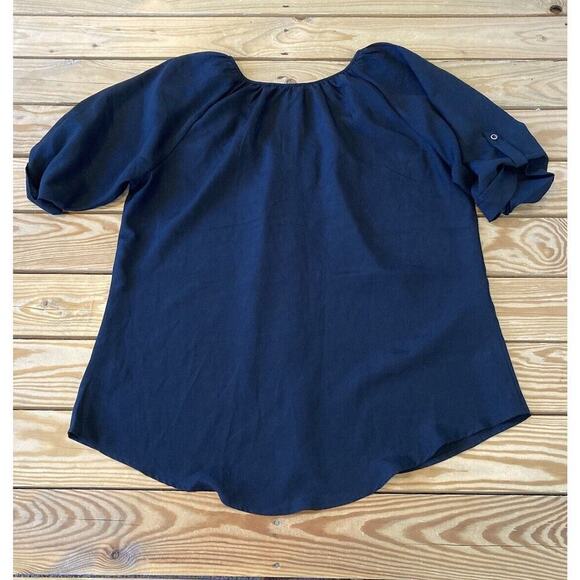 Express Button Front Blouse Size Large Women’s Black - Picture 2 of 6